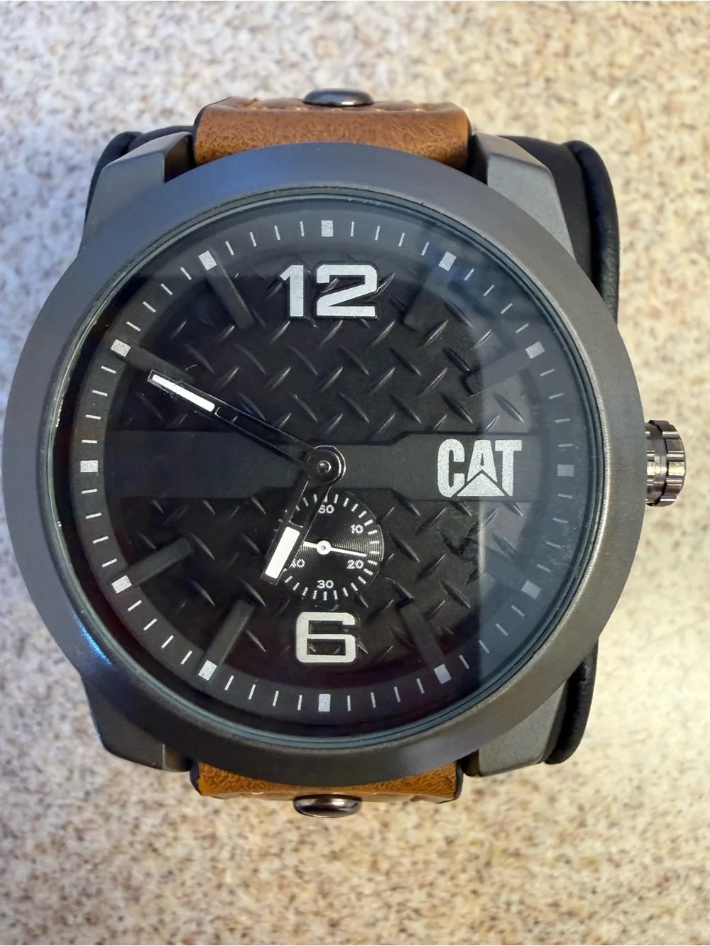 Caterpillar (CAT) R7  Wristwatch 143 Brown Leather Strap . Water resistant